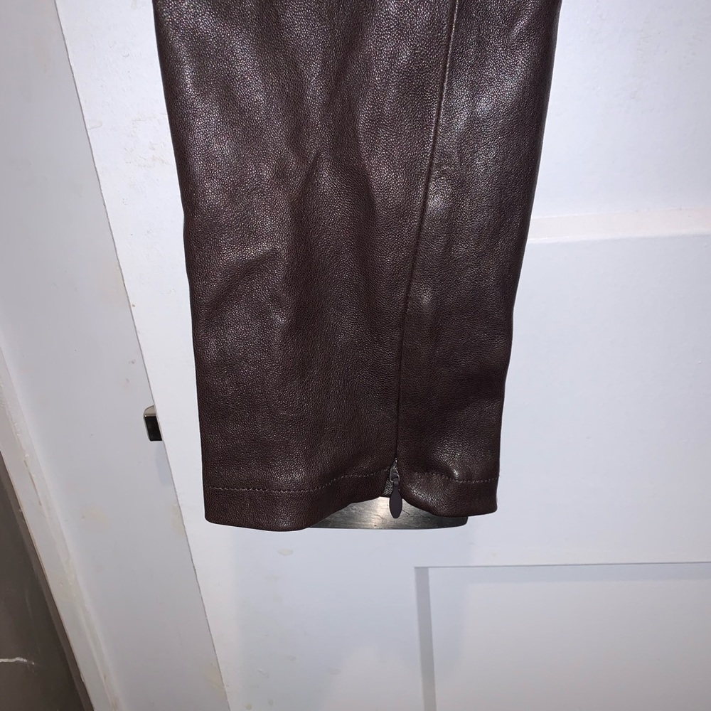 Dark Brown Faux Leather Leggings - Picture 4 of 5